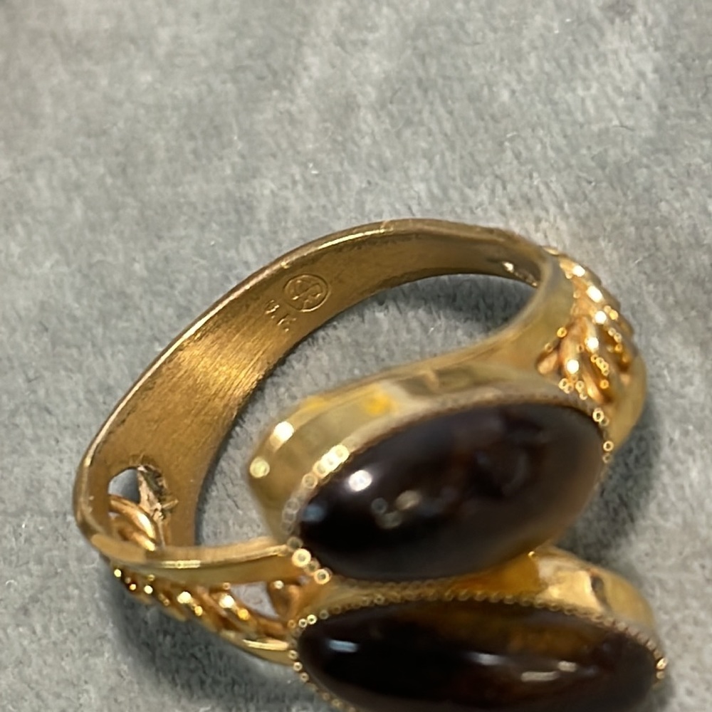 Beautiful Gold Filled Tigers Eye Cabochon Moi-et-Toi -Signed Artisan ring - Picture 4 of 6